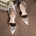 Spring Summer Crystal Buckle Backless Women's Satin High Heel Sandals Plus Size Closed Toe Bridesmaid Shoes White_vogvips.com