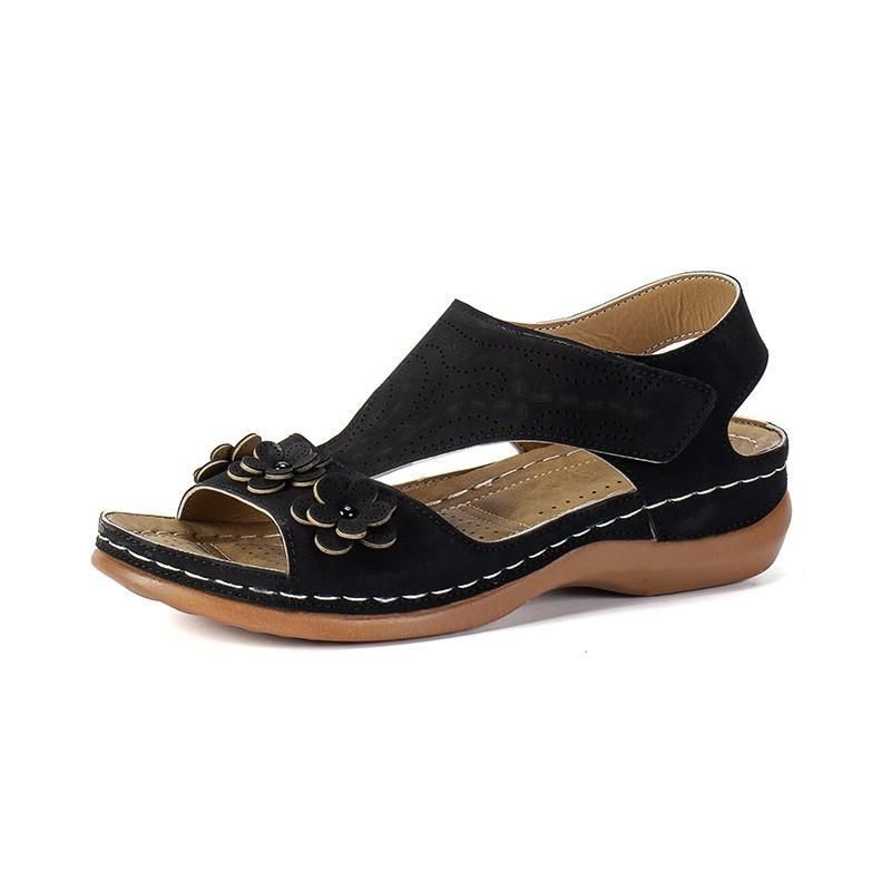 New Plus Size Shoes Summer New Casual Flower Wedge Heel Women's Beach Sandals_vogvips.com