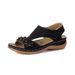 New Plus Size Shoes Summer New Casual Flower Wedge Heel Women's Beach Sandals_vogvips.com