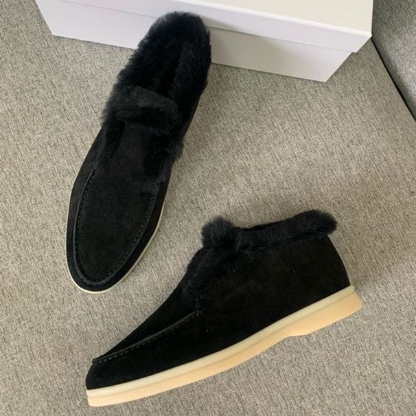 New Furry Shoes For Women, Autumn Winter Outdoor Wear, Thickened Warm Wool Lined Short Boots, European And American_vogvips.com