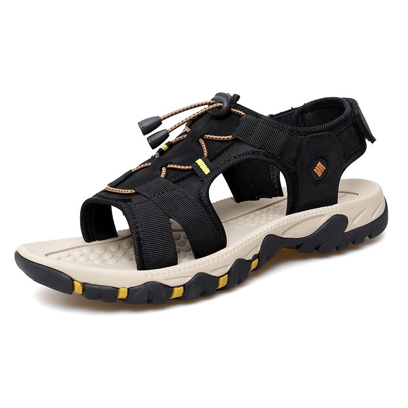 2026 New Leather Stylish Summer Beach Man Casual Comfy Barefoot Sandals Outdoor Breathable Walking Shoes_vogvips.com