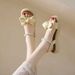 Fairy Wind Bow Sandals Female Platform Pearl Elastic Open-toed Roman Beach Shoes With Skirt_vogvips.com