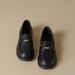 Japanese Women S Size Thick Medium Heel Sole Soft Surface Leather Deep Mouth Gold Coin Loafers Single Shoes_vogvips.com