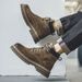 Men's Handmade Retro American Style Thick Sole Leather Work Boots Mid-Cut Outdoor Martin Boots For Riding & Hiking_vogvips.com