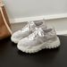 7cm Height Increasing Cortez Summer Genuine Leather Breathable Satin Tire German Training Women Thick Sole Lace-up_vogvips.com