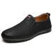 European Warm Series Leather Autumn Casual Loafers Cotton With Fleece Lining Warm Non-Slip Men's Shoes Khaki Brown_vogvips.com