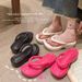 Thick Soled Women's Word Dragging Angle Slippers 2025, High Heels With A Sense Of Poop, Fashionable Outdoor Beach Shoes,_vogvips.com
