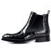 Mens Leather Slip Crocodile Print Men's Low On Ankle Work Boots Shoes_vogvips.com