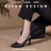 High Heels Etiquette Dress Commuter Professional Work Shoes Interview Soft Sole Not Tired Feet Black Small Heel Leather Shoes Women_vogvips.com