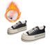 Rabbit furry leather with plush warm board 2025 winter edition round head height increasing slimming soft sole casual_vogvips.com