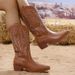 Vintage Embroidered High Boots For Women - Western Cowboy Ankle Boots With Chunky Heel & Pointed Toe (Black/Brown/White)_vogvips.com