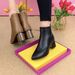 2025 Autumn Winter New Versatile Fashion In Stock Thick High Heel Pointed Toe Martin Fleece Lined Thickened Commuter_vogvips.com