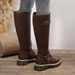 Winter Thigh Boots For Women Retro Style Round Toe British Equestrian Design Winter New Style Belt Buckle_vogvips.com