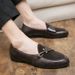 Casual Leather Shoes For Spring And Autumn, New Styles, One Foot Lazy Bean Shoes, Men's British Style Loafers_vogvips.com