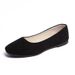 2025 Spring Autumn Square Toe Fashion Flat Korean Style Suede Shallow Mouth Single Women Shoes Large Size Foreign Trade_vogvips.com