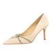 High Heels Thin Heel Shallow Mouth Pointed Rhinestone Bow High Heel Single Shoes Women's Shoes_vogvips.com