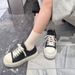 Black And Claic Cro-Pattern Thick-Oled White For Women, New Top Quality Ummer Caual Hoe, College Tyle Large-Toe Derby_vogvips.com