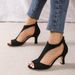 New Chunky Large Size Fish Mouth Hollow One Line Sandals With High Heels_vogvips.com
