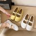 French Beautiful Silver Single Shoes Women's Spring And Summer Ballet Shoes Flat All-match Skirt Mary Jane Shoes_vogvips.com