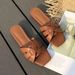 Summer New Style Large Size Flat Square Toe Casual Hollow Beach Slippers Women's Slides Sandals_vogvips.com