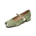 Square Head French Mary Jane Shoes New Chinese Style Thick Heel Shallow Mouth Single Shoes Women_vogvips.com