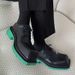 ShoeVault New Big Square Toe Derby Men's British Style Korean Version Leather Thick Sole Height Increasing Hairstylist Shoes_vogvips.com