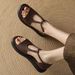2026 Summer New Women's Flat Sandals, Fashion T-Strap Braided, Casual Comfortable Non-Slip Beach Shoes For Ladies_vogvips.com
