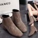 Suede Chunky Heel Martin 2023 Autumn Winter New Korean Style Mid-Heel Short Side Zipper Fashion Boots For Women_vogvips.com