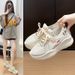 Breathable Sports Shoes Female Hollow Student Sports Running Shoes Casual Shoes Thick Sole Increase_vogvips.com