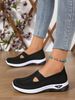 Women's Shoes Solid Color Breathable Sneakers, Casual Sneaker Women's Summer Sneakers, Low-top Knitted Casual Mom Shoes_vogvips.com
