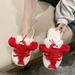New Home Slippers For Women, Autumn And Winter Cute Lobster Closed-Toe Slippers, Comfortable Flat Furry Shoes_vogvips.com