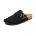 Suede Clogs For Women Men Mules Cork Footbed Sandals With Arch Support Fashion Nonslip Outdoor Beach Slippers Home Shoes_vogvips.com