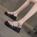 Small Thick-soled Women's Sandals Versatile One-button Fairy Wind Water Diamond Open-toed Women's Sandals_vogvips.com