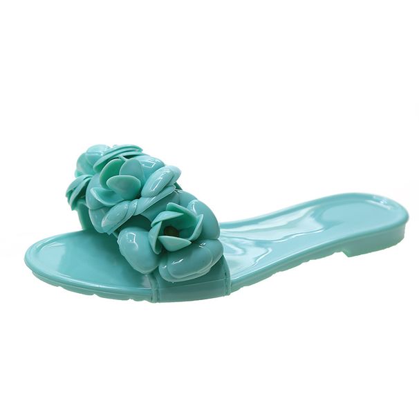 Women’s Shoes Hot Selling Small Fragrance Style Camellia Jelly Sandals Summer Candy Color Beach Flip Flops Shoes_vogvips.com