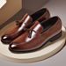 New Men's Slip-On Leather Large Size British Business Formal Casual Youth Versatile Korean Style Shoes_vogvips.com