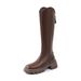 D-9 Thick Sole High Tube Riding For Women 2024 New Style Single Petite Over-the-Knee Versatile Long Boots_vogvips.com