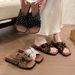 Women's Floral Print Platform Sandals Square Toe Beach Slippers Elegant Fairy Fashionable Versatile_vogvips.com