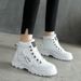 Winter Warm Ankle Boots,Winter Warm Women's Plush Lined Ankle Boots | Thermal Outdoor Short Boots, Lace Up High Top Sneakers_vogvips.com