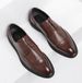 Suitable For All Seasons New Pointed Toe Korean Style Trendy Formal Business Casual Large Size British Lace-up Leather Men's Wedding Shoes_vogvips.com