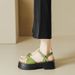 Platform Sandals Women's Summer New Green White Roman Shoes With Beach Shoes Small Size Girls Wear Sandals_vogvips.com
