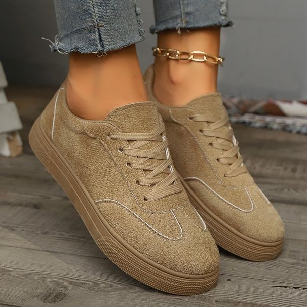 Retro Fashionable Breathable Running Canvas Casual Shoes Spring And Autumn Round Toe Red Women S Flat Sneakers_vogvips.com