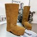 Clumsy But Cute Paris Same Style Thick-Soled Big-Toe Fashion Non-Slip Long Tube Snow Boots Furry Height-Increasing_vogvips.com