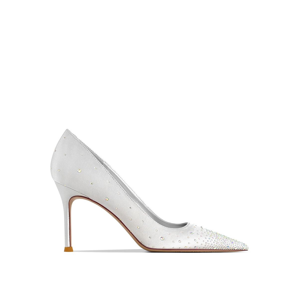 Elegant Satin Fairy Shoes With Rhinestone For Women Pointed Toe High Heels Single Women's Wedding Bridesmaid Shoes New Style_vogvips.com