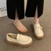 French Le Fu Women's 2025 New Summer Spring Single Thick Soled Explosive Evening Beans With Skirts Small Leather Shoes_vogvips.com