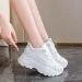 White Platform Women S Sneakers Spring Lace Up Thick Bottom Vulcanize Woman Pu Leather Breathable Sports Sho_vogvips.com