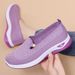 Women's Shallow Mouth Mother Shoes Fly-woven Breathable Single Shoes Soft-soled Feet Flat Shoes Middle-aged And Elderly Casual Shoes_vogvips.com