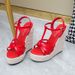 Women's Plus Size Wedge Heel Platform Sandals Woven Rope Simple_vogvips.com