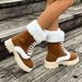 New Autumn An Winter Color-blocke Plush Snow Roun-toe Short Fashion Boo, Warm_vogvips.com