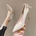 European American Style Simple Stiletto High-heeled Shiny Party Shoes, Shallow Pointed Toe, Sexy And Professional OL_vogvips.com