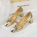 5288-16 Fashion Coarse Middle Heel Shallow Mouth Square Head Water Diamond Pearl Strap Single Mary Jane Women's Shoes_vogvips.com
